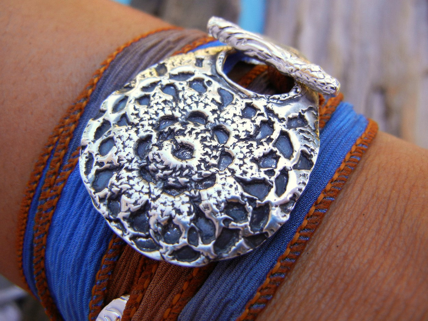 Boho Crochet Silk Wrap Bracelet - HappyGoLicky Jewelry