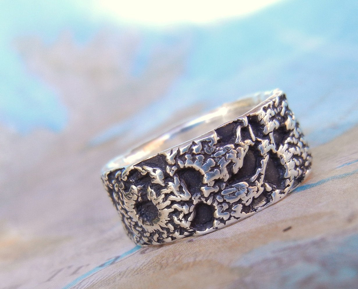 Crochet Silver Ring 