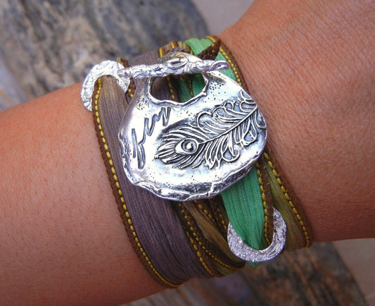 Bohemian Silk Wrap Bracelet - HappyGoLicky Jewelry