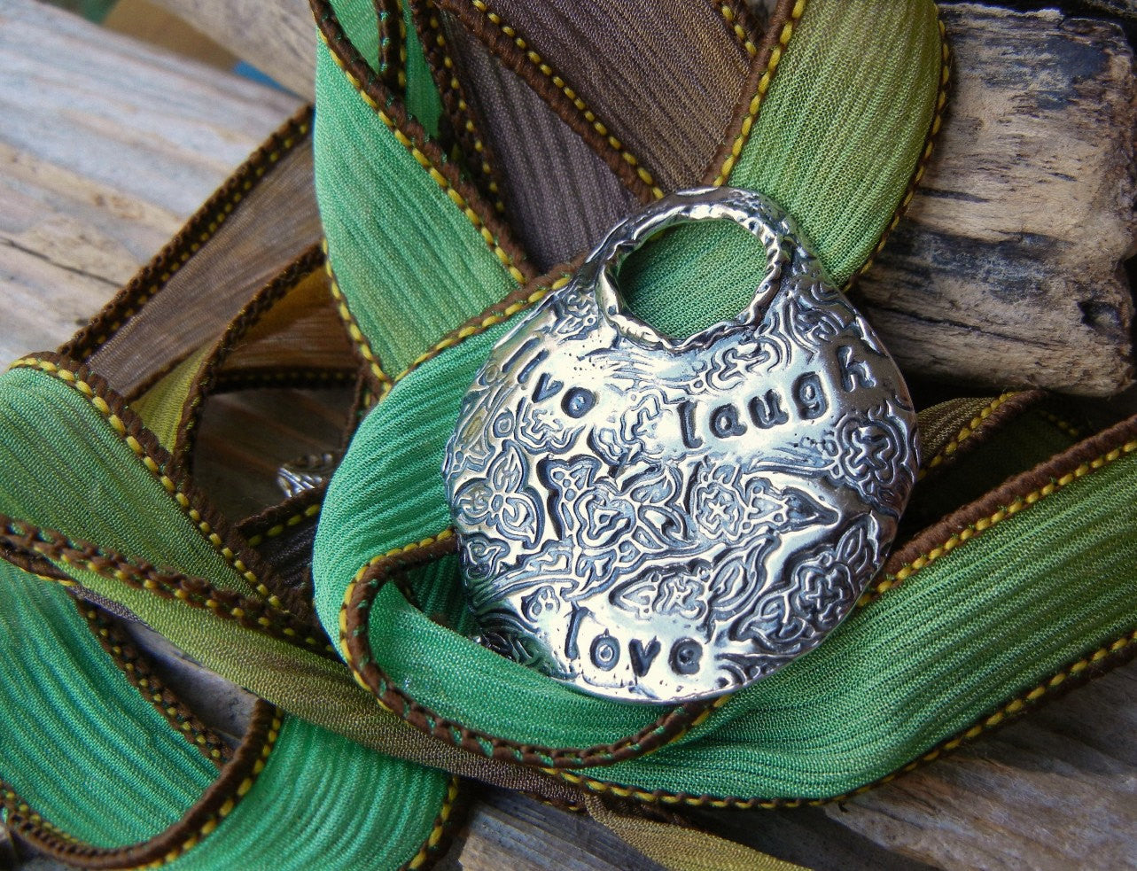 Live Laugh Love Silk Wrap Bracelet - HappyGoLicky Jewelry