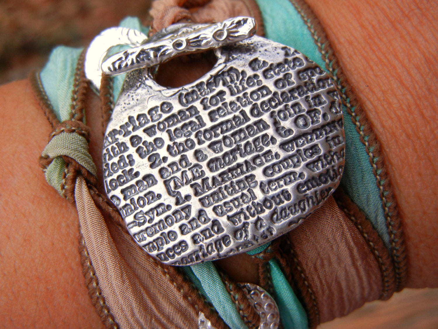 Marriage Definition Silk Wrap Bracelet - HappyGoLicky Jewelry