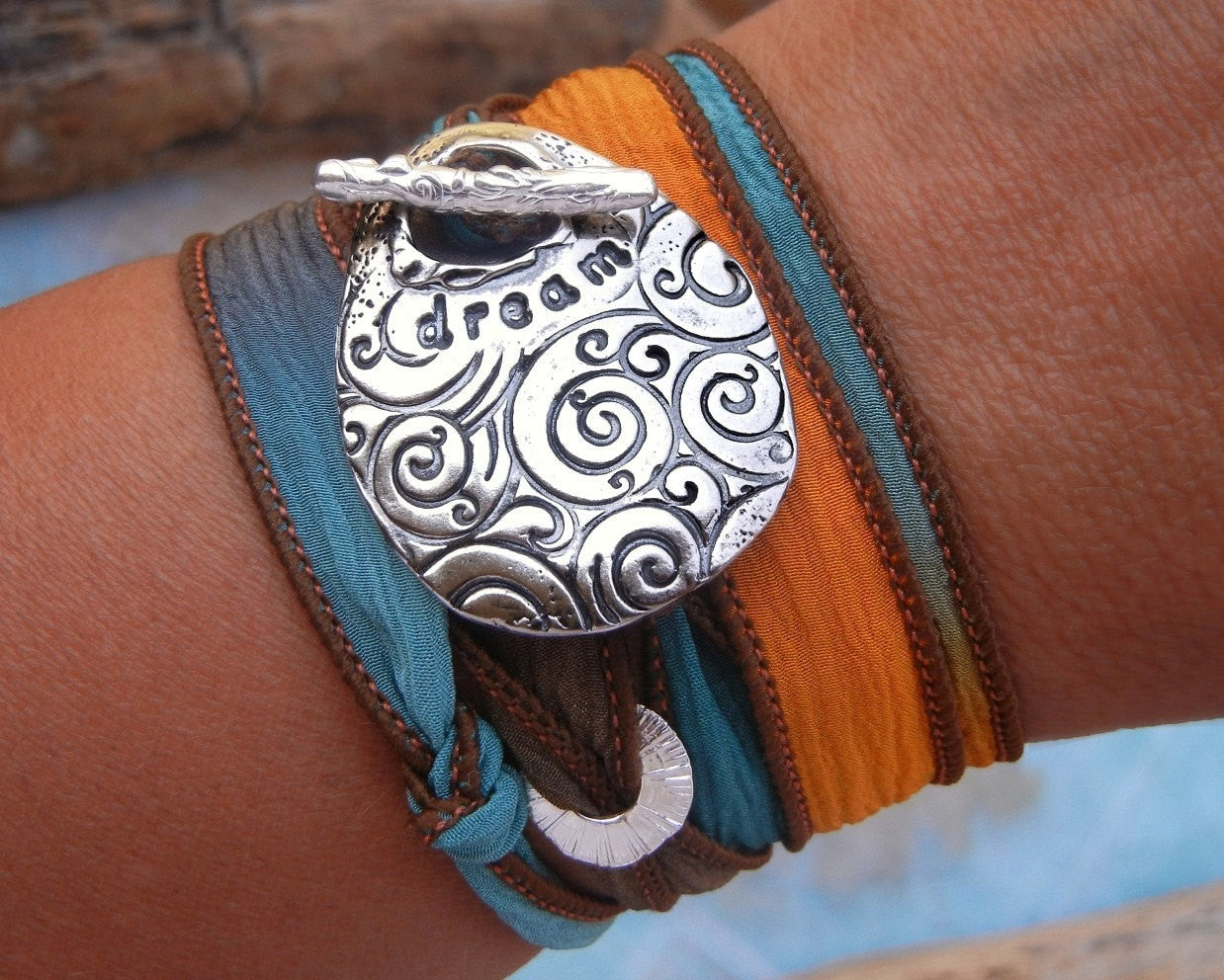 DREAM Yoga Silk Wrap Bracelet - HappyGoLicky Jewelry