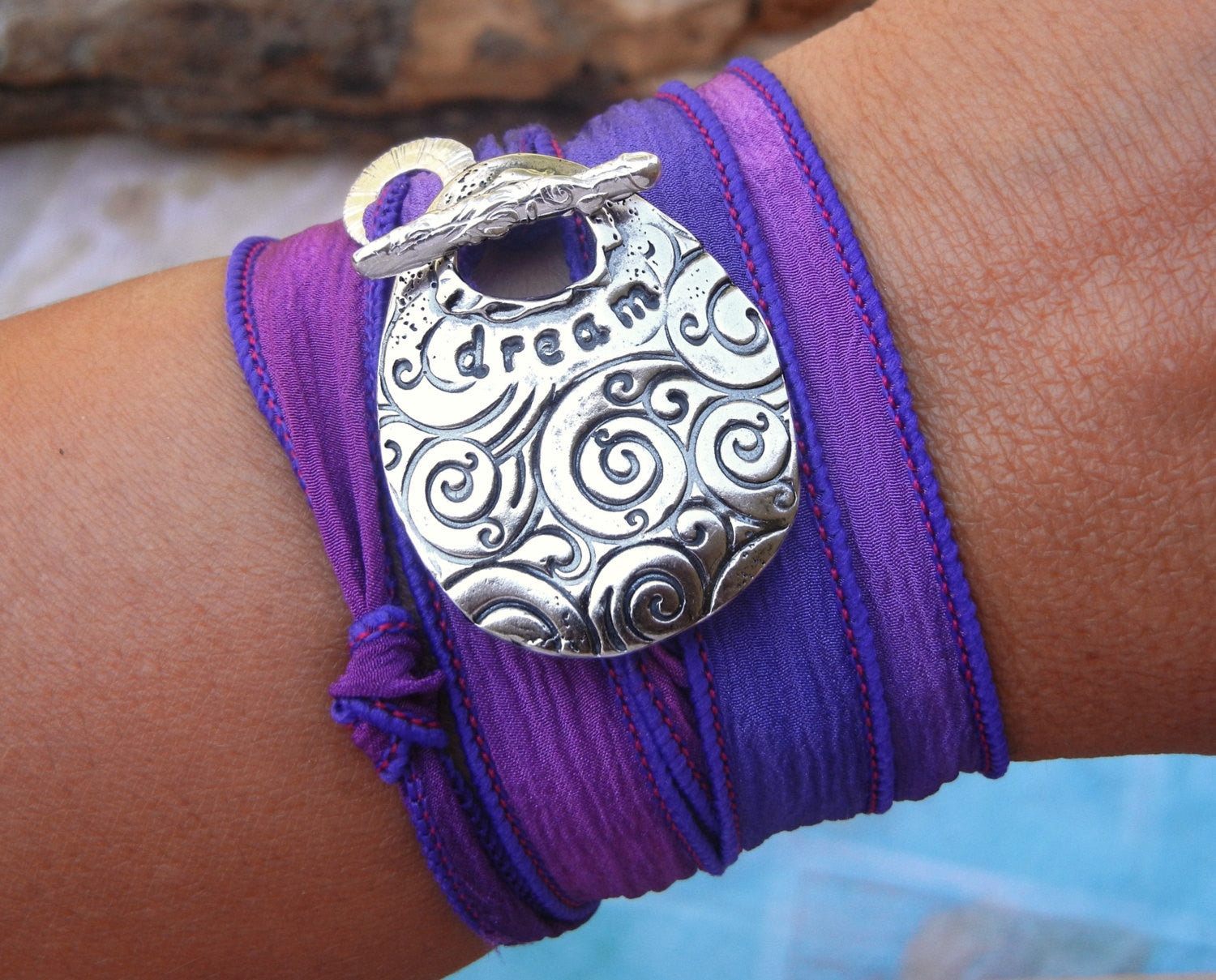 Dream Silk Ribbon Wrap Bracelet - HappyGoLicky Jewelry