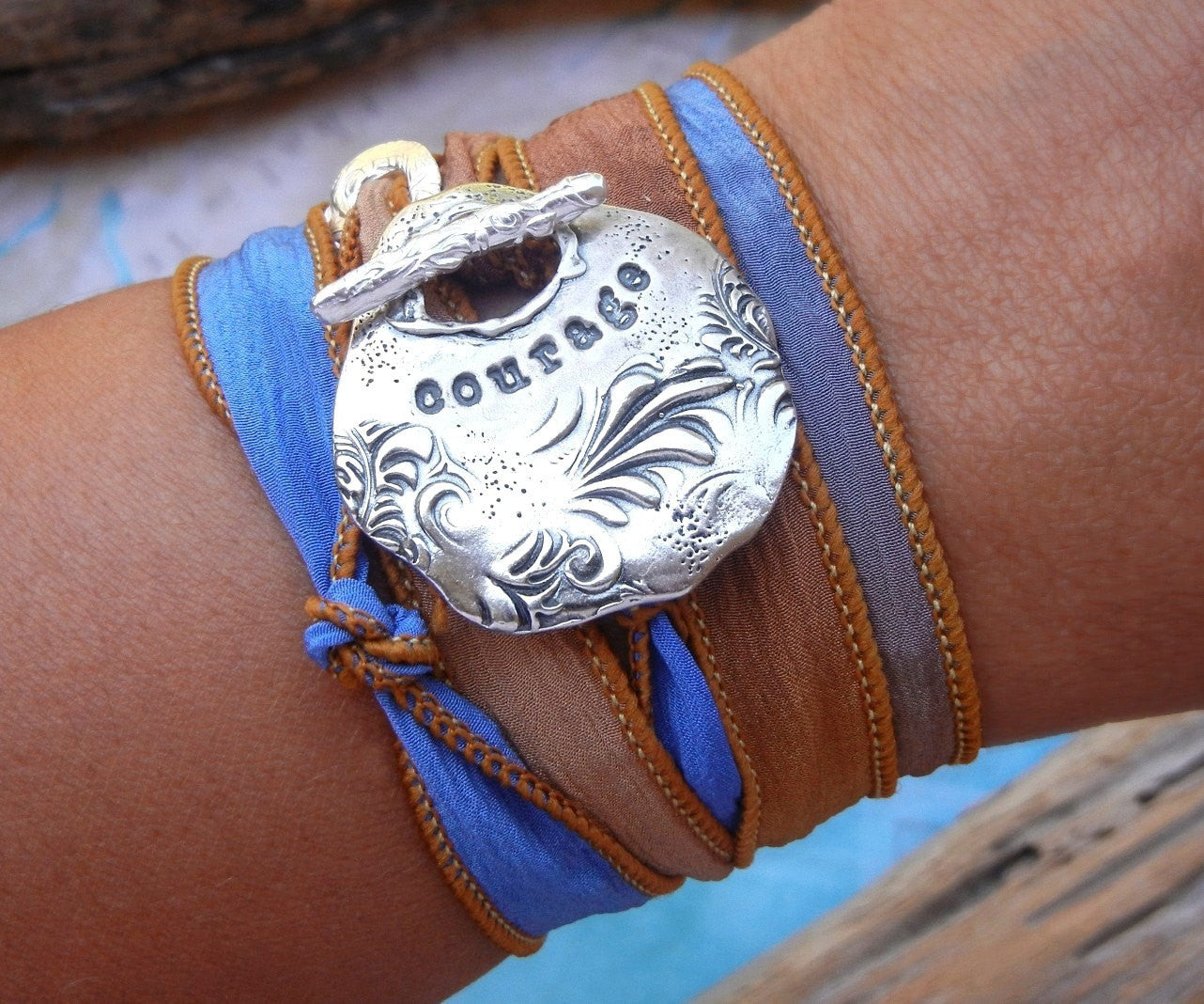 Courage Sterling Silver Bracelet - HappyGoLicky Jewelry