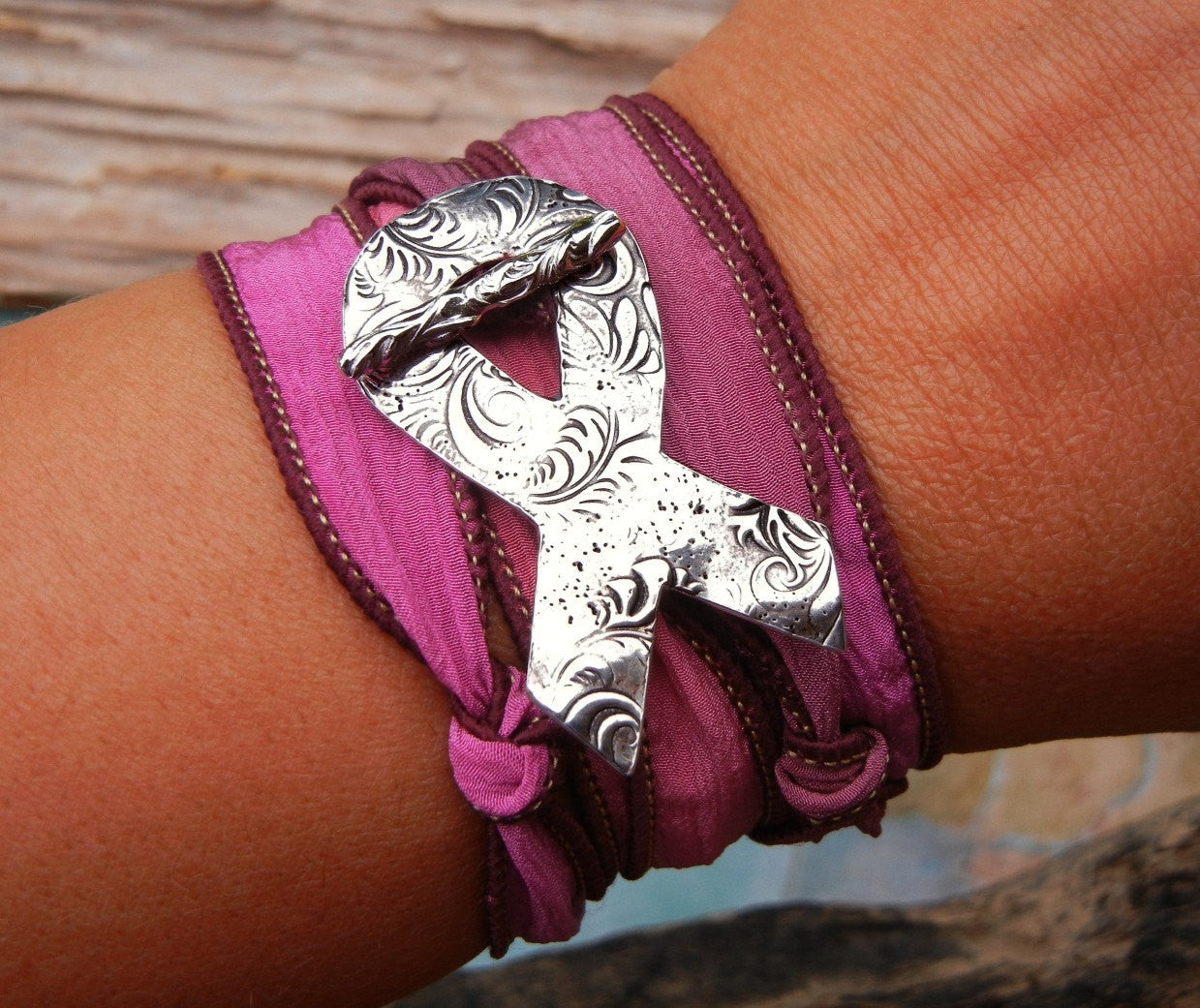 Cancer Awareness Wrap Bracelet - HappyGoLicky Jewelry