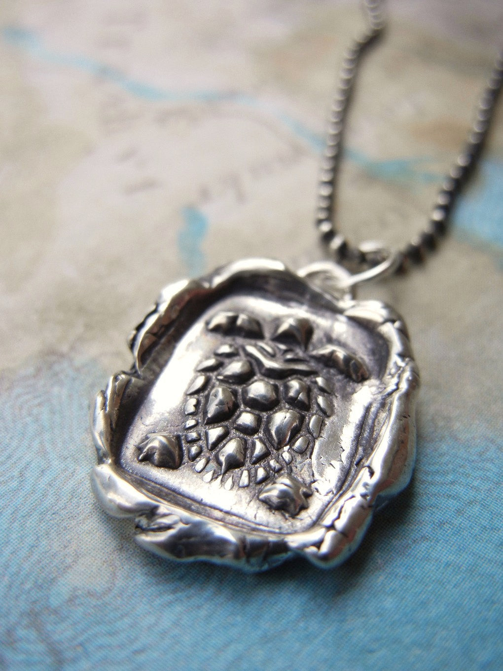 Sea Turtle Wax Seal Necklace - HappyGoLicky Jewelry