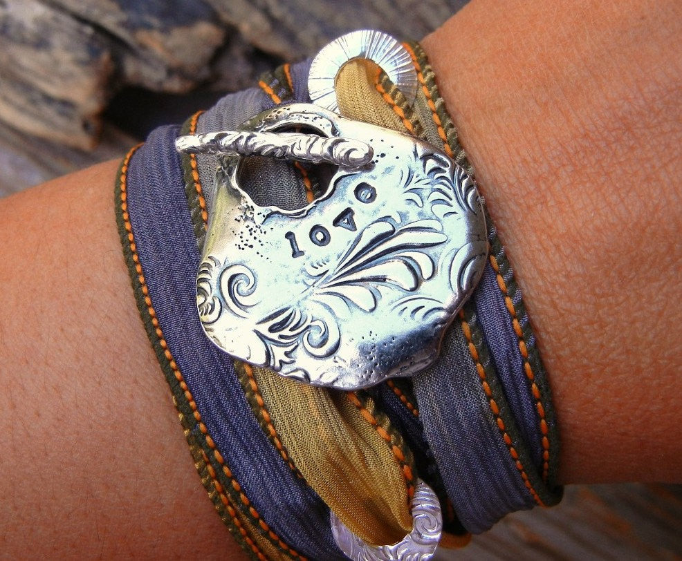 LOVE Sterling Silver Wrap Bracelet - HappyGoLicky Jewelry