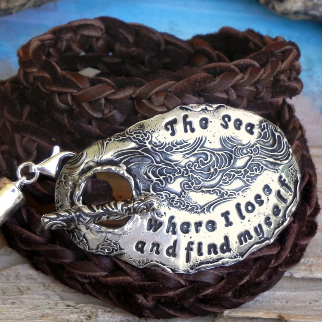 Custom Quote Leather Wrap Bracelet - HappyGoLicky Jewelry