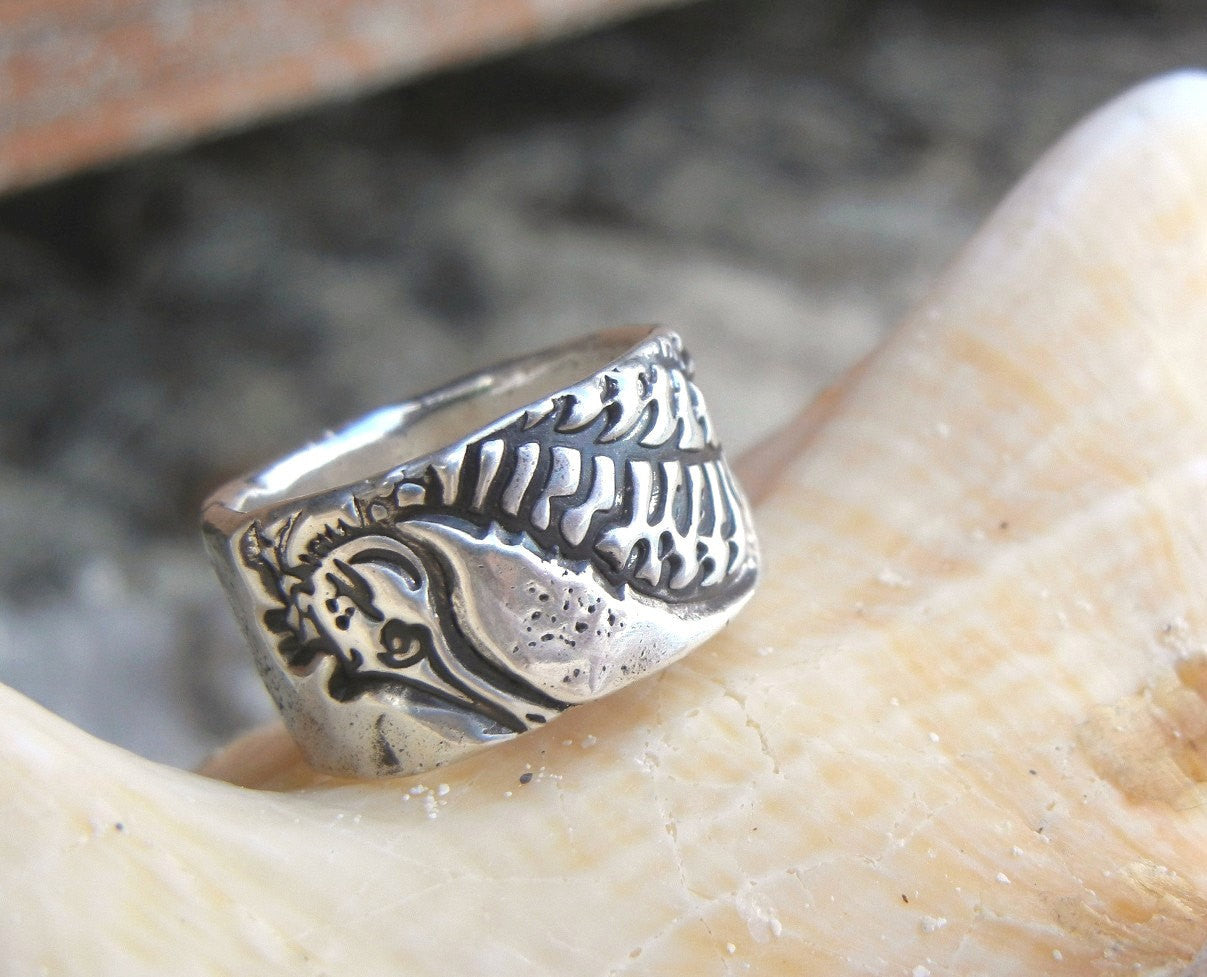 Seahorse Silver Beach Ring - HappyGoLicky Jewelry