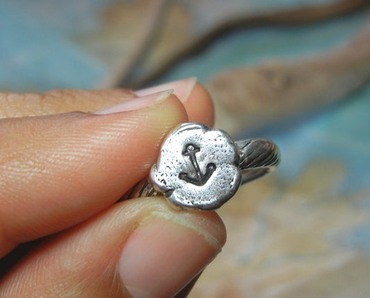 Tiny Nautical Anchor Ring - HappyGoLicky Jewelry