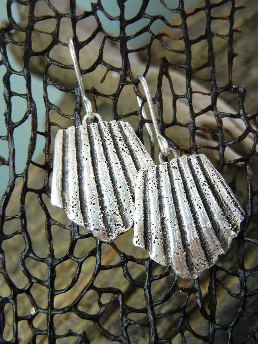 SeaShell Silver Earrings - HappyGoLicky Jewelry