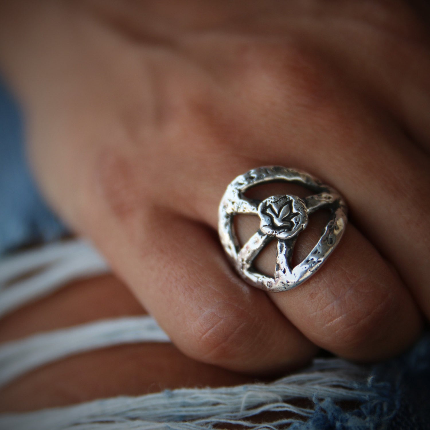 Peace Sign Ring - HappyGoLicky Jewelry