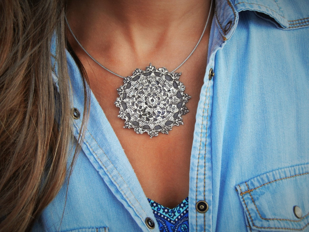 Sterling Silver Boho Necklace - HappyGoLicky Jewelry