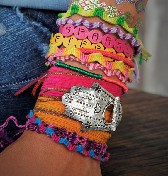 Hamsa Hand Wrap Bracelet - HappyGoLicky Jewelry