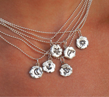 Tiny Silver Symbolic Necklace - HappyGoLicky Jewelry
