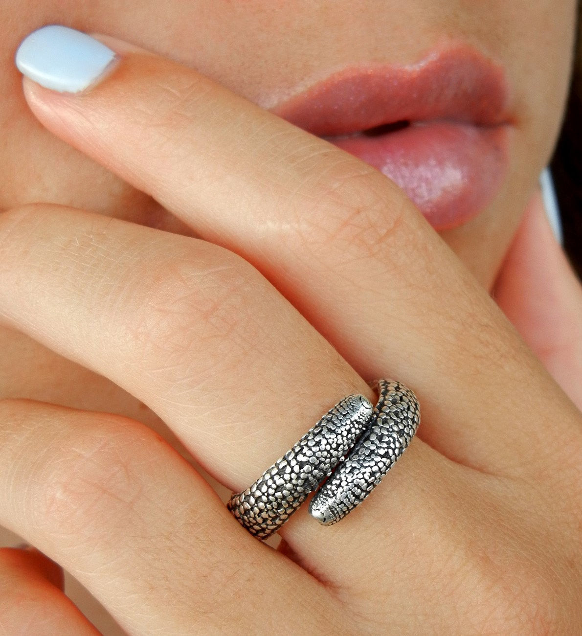 Starfish Adjustable Sterling Silver Ring - HappyGoLicky Jewelry