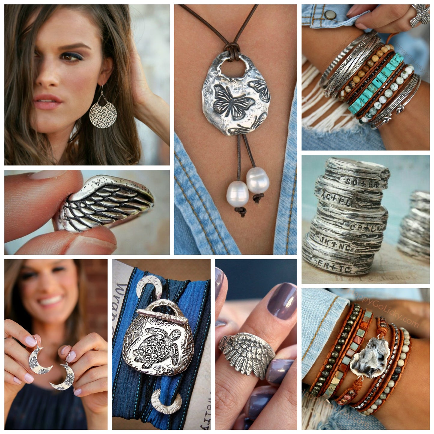 HappyGoLicky Boho Jewelry Collection in Sterling Silver