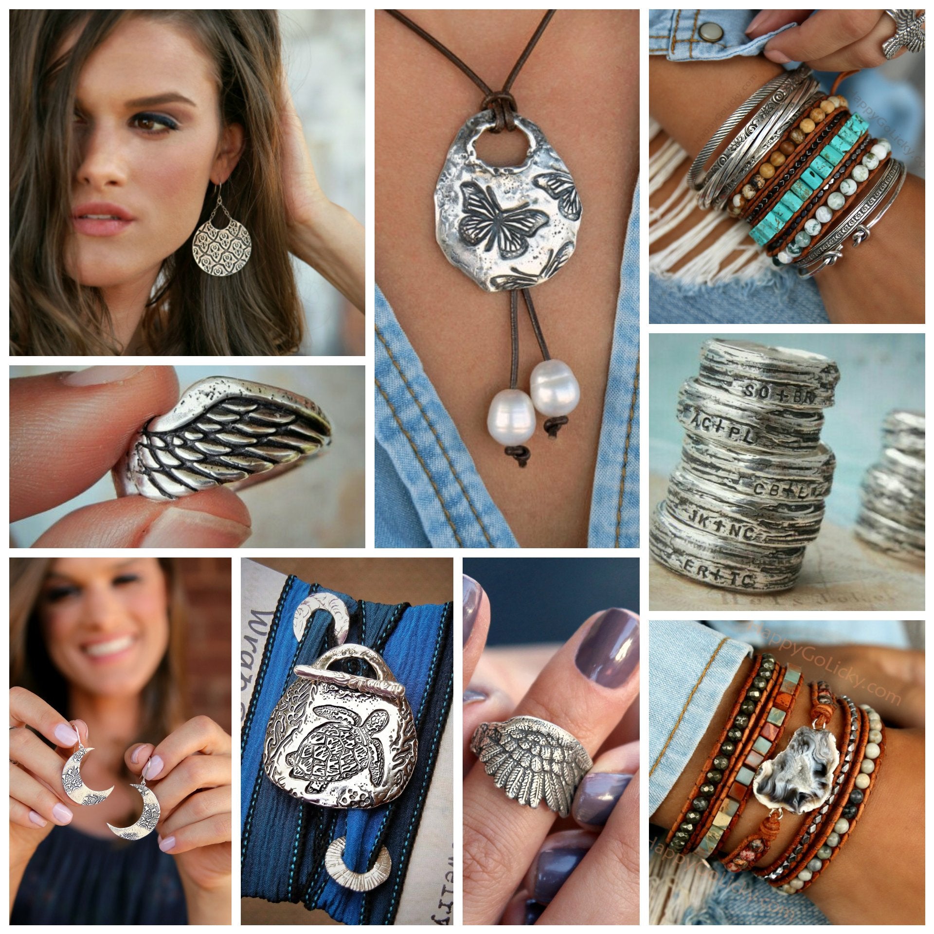 HappyGoLicky Boho Jewelry Collection in Sterling Silver