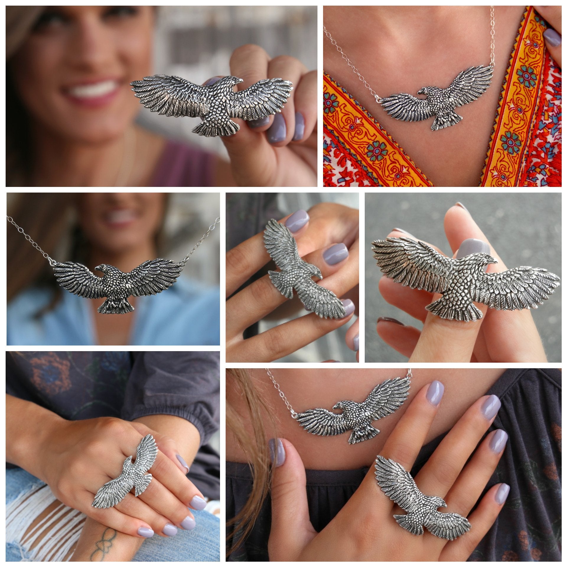 Sterling Silver Eagle Jewelry by HappyGoLicky