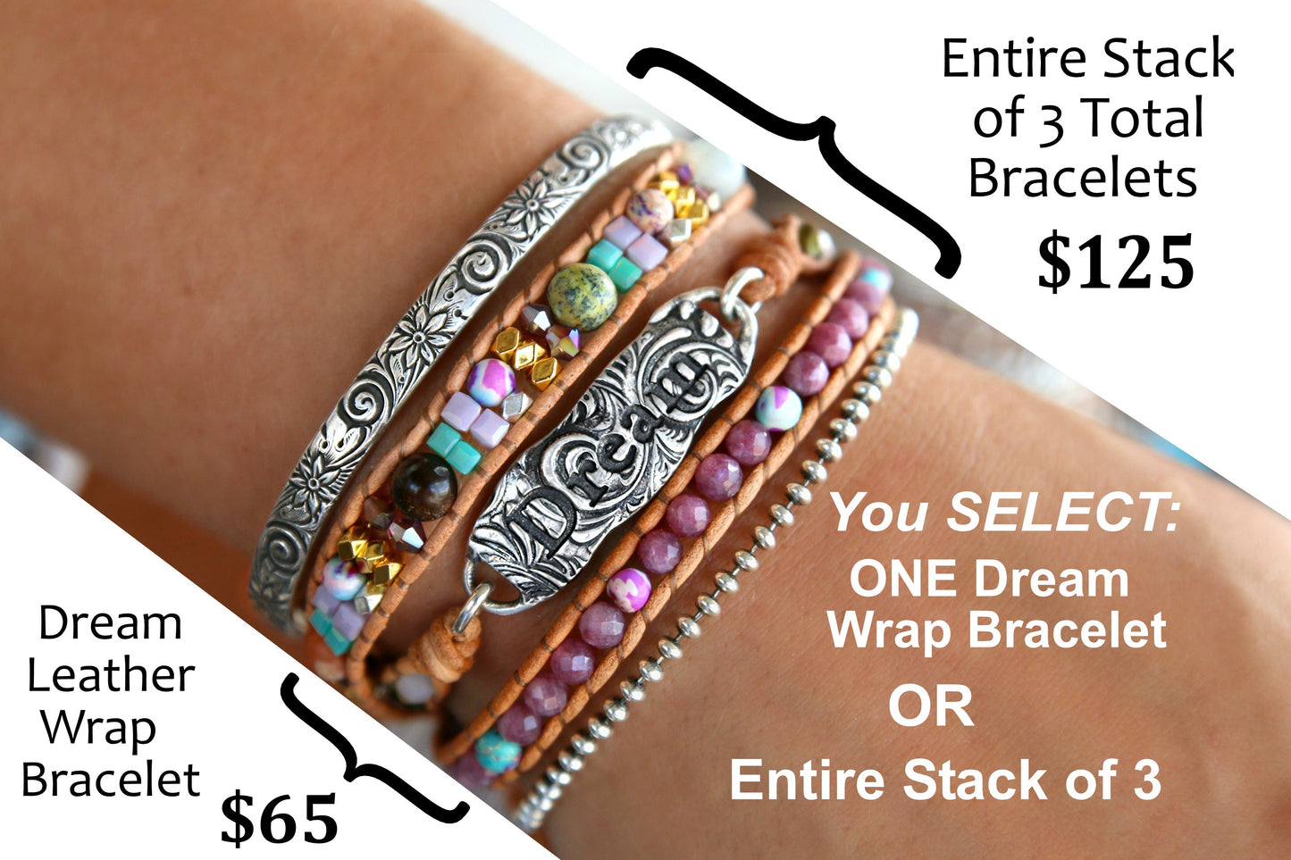 Dream Beaded Boho Wrap Bracelet by HappyGoLicky Jewelry
