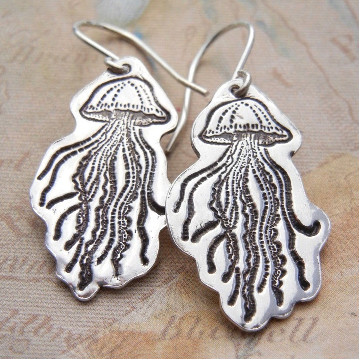 JellyFish Earrings Sterling Silver Jewelry