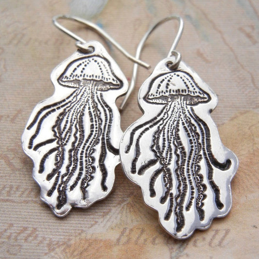 JellyFish Earrings Sterling Silver Jewelry