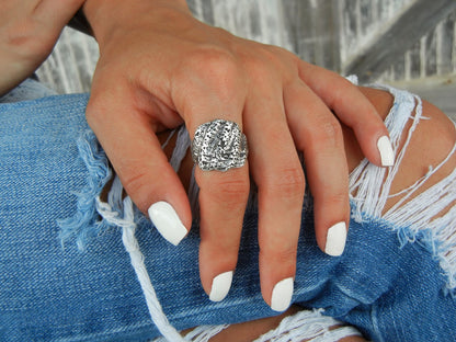 Scallop Shell Sterling Silver Ring - HappyGoLicky Jewelry