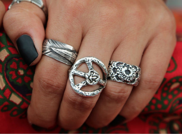 Crochet Silver Ring - HappyGoLicky Jewelry