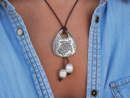 Sea Turtle Nautical Necklace - HappyGoLicky Jewelry