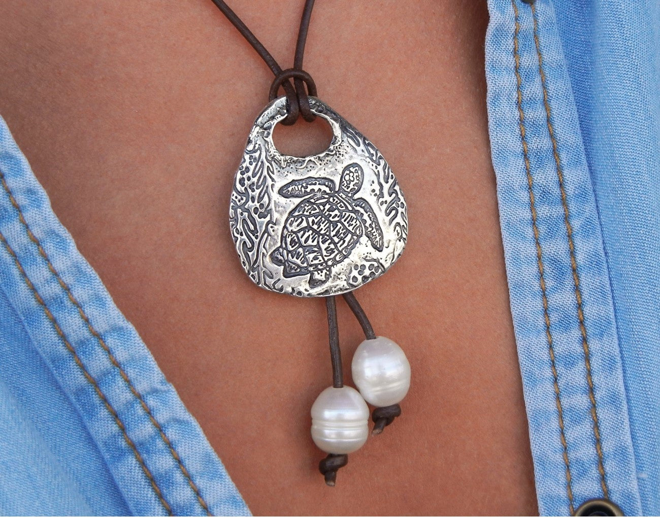Sea Turtle Nautical Necklace - HappyGoLicky Jewelry