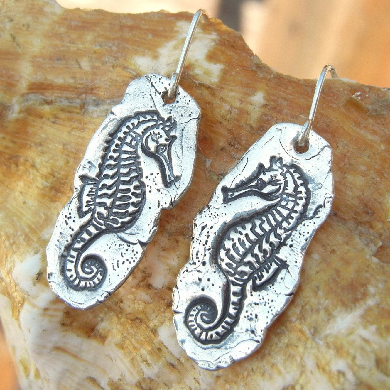 Seahorse Earrings Nautical Jewelry by HappyGoLicky