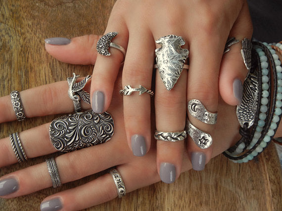 Silver Bird Boho Ring - HappyGoLicky Jewelry