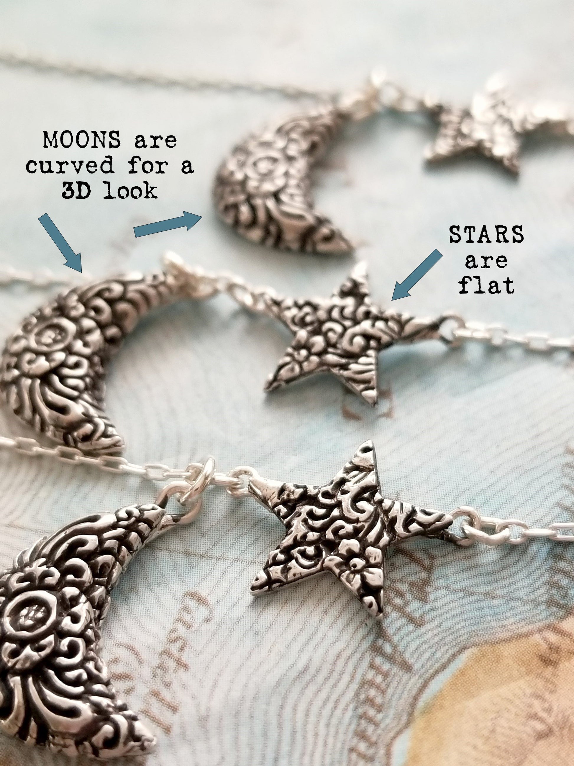 Happy Go Licky Jewelry Moon and Star Necklace