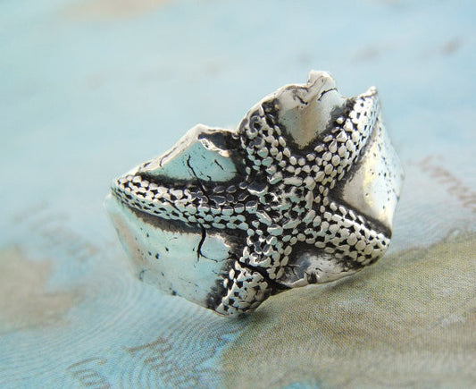 Starfish Silver Ring - HappyGoLicky Jewelry