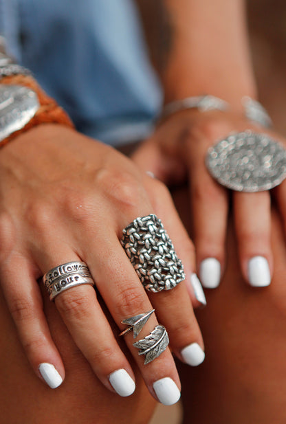 Chunky Knit Boho Ring - HappyGoLicky Jewelry