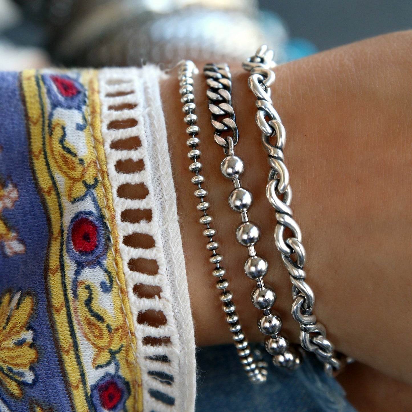sterling silver stacking bracelets by HappyGoLicky Jewelry