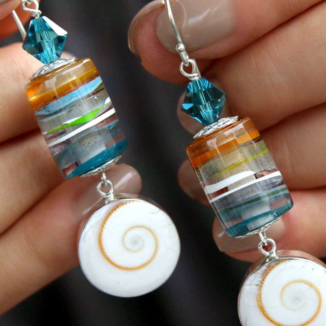Surfite Earrings Recycled Surfboard Resin Jewelry by HappyGoLicky