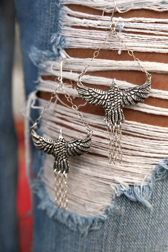 Tribal Bird Earrings - HappyGoLicky Jewelry