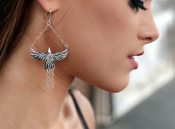 Tribal Bird Earrings - HappyGoLicky Jewelry