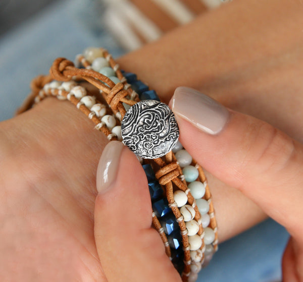 Boho Leather Wrap Bracelets by HappyGoLicky Jewelry